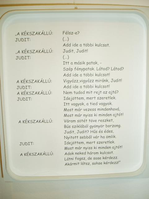 Kékszakállú  herceg vára / Duke bluebeard's castle - 2. idézet / 2. quotation